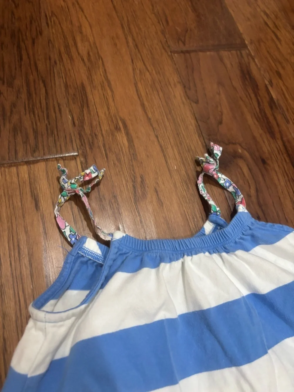 Mini Boden Blue White Stripe Butterfly Dress Size 6-7Y